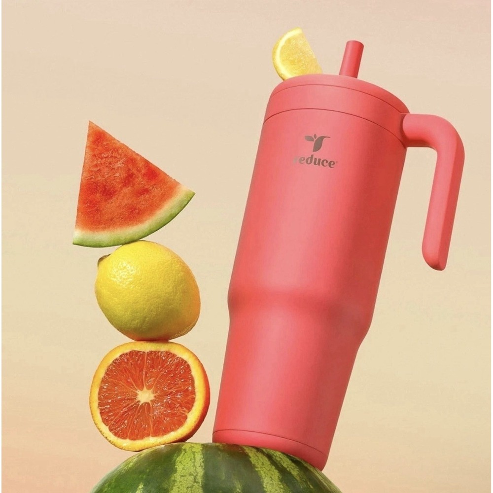 REDUCE Chiller Travel Mug 40oz Tumbler W/ Spill-Proof Silicone Straw PC DAIQUIRI
